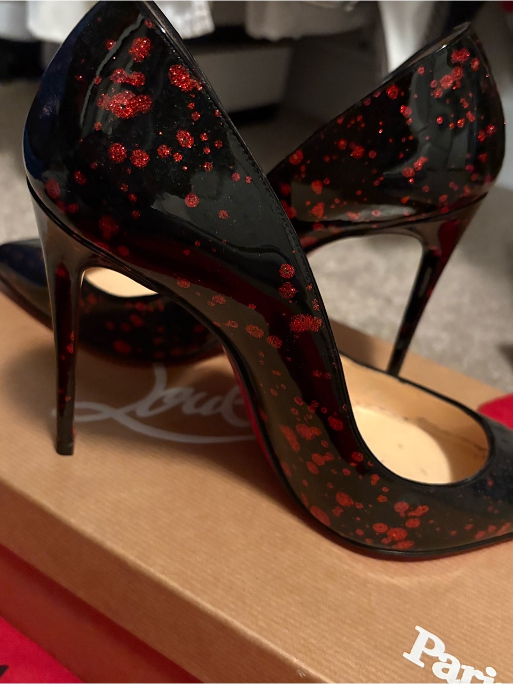 Christian Louboutin Black Pigalle Follie Pump Red and Black size 36